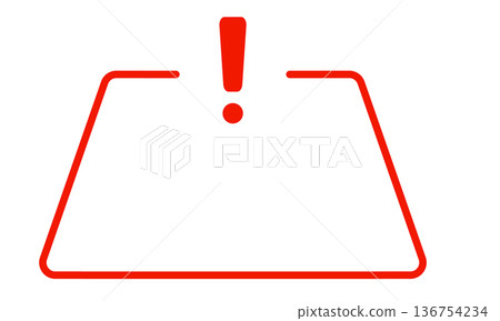 Red warning sign with exclamation on white background Red warning sign with exclamation on white background 136754234