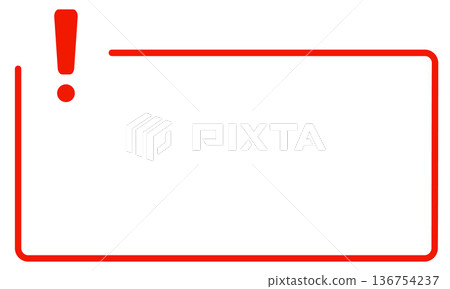 Red alert sign with exclamation mark inside border 136754237