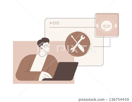 Get software support isolated cartoon vector illustrations. 136754439