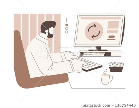 Software update isolated cartoon vector illustrations. Software update isolated cartoon vector illustrations. 136754440