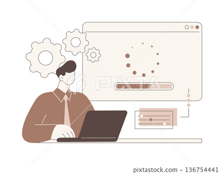 Software installation isolated cartoon vector illustrations. Software installation isolated cartoon vector illustrations. 136754441