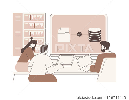 Database software isolated cartoon vector illustrations. 136754443