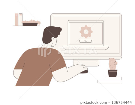 Operating system isolated cartoon vector illustrations. Operating system isolated cartoon vector illustrations. 136754444