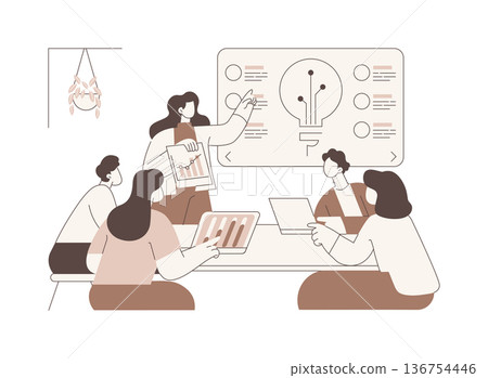 Presentation creation tool isolated cartoon vector illustrations. Presentation creation tool isolated cartoon vector illustrations. 136754446