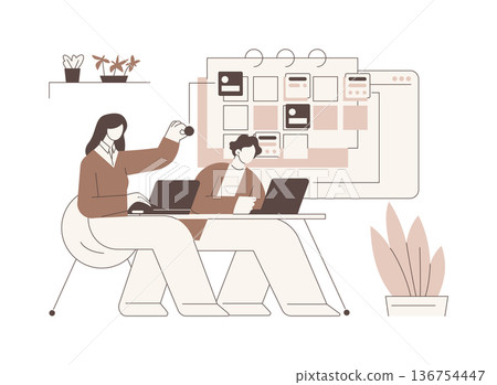 Calendaring software isolated cartoon vector illustrations. 136754447