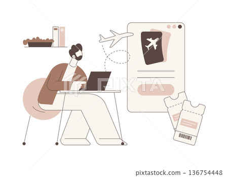 Ticketing software isolated cartoon vector illustrations. Ticketing software isolated cartoon vector illustrations. 136754448