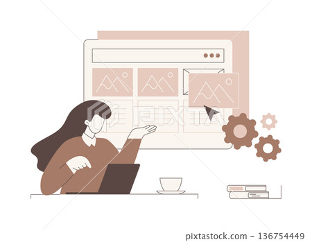 Website builder isolated cartoon vector illustrations. Website builder isolated cartoon vector illustrations. 136754449