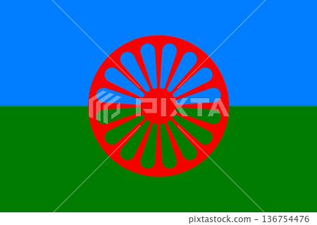 Romani people flag background illustration Romani people flag background illustration 136754476