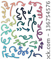 Seamless pattern with handwritten font arrow pointer 136754576