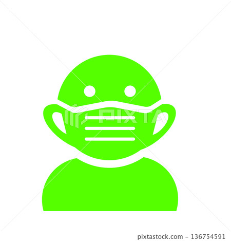 Person wearing a mask icon (green) Person wearing a mask icon (green) 136754591
