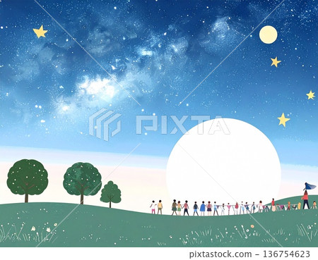 夜空景觀圖 136754623