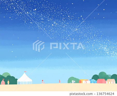簡單的星空和帳篷 136754624