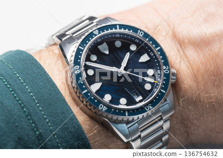 Macro photography of a modern wristwatch Macro photography of a modern wristwatch 136754632