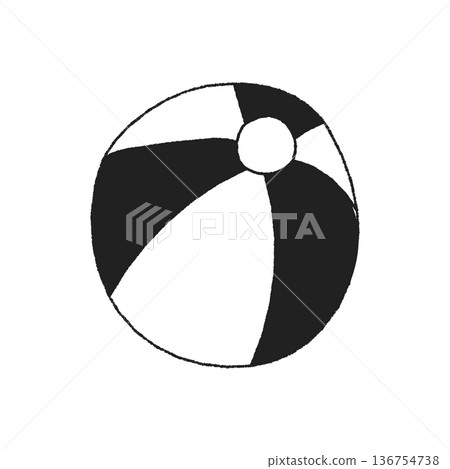 Simple hand-drawn beach ball illustration Simple hand-drawn beach ball illustration 136754738