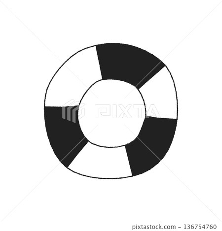 簡單的手繪游泳圈插圖 136754760