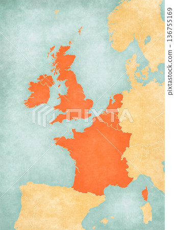 Map of Western Europe - all countries 136755169