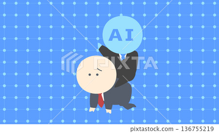 商業形象插畫_由生成式人工智慧控制的商人 商業形象插畫_由生成式人工智慧控制的商人 136755219