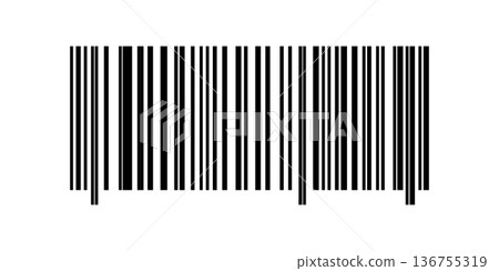 Barcode Stripes On White Background Representing Product Code, Retail Data And Commerce Concept Barcode Stripes On White Background Representing Product Code, Retail Data And Commerce Concept 136755319