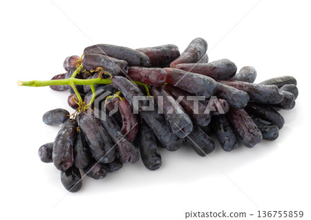 Sweet black sapphire grapes on a white background. Sweet black sapphire grapes on a white background. 136755859