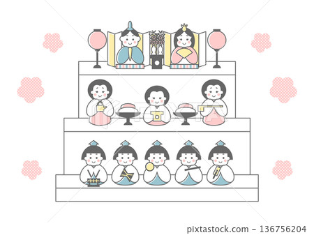 雛祭雛人偶插圖 136756204