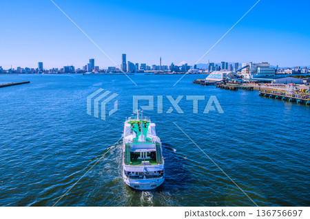 Japan's Yokohama cityscape: rare and new sights. Views of Marine Rouge, Mt. Fuji, Kannai Tower, K Arena, and more. Japan's Yokohama cityscape: rare and new sights. Views of Marine Rouge, Mt. Fuji, Kannai Tower, K Arena, and more. 136756697
