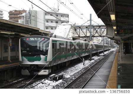 【JA】冬季，埼京線E233系列車從十站駛出 136756850