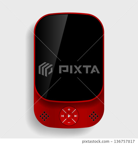 Red MP3 Audio Player Mockup Design Template 136757817