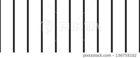 Vertical black parallel straight thin stripes isolated on white background. Minimalistic streaky graphic print. Prison bar texture. Vector graphic illustration Vertical black parallel straight thin stripes isolated on white background. Minimalistic streaky graphic print. Prison bar texture. Vector graphic illustration 136758182