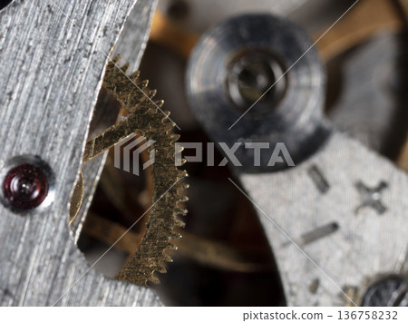old clockwork, metal gears close up old clockwork, metal gears close up 136758232