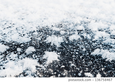 Winter frost ice crystals on glass surface, abstract cold texture background 136758467