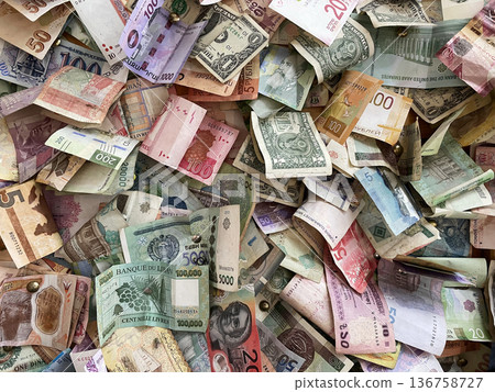 World Currency Banknotes Collection Different Countries Money Paper Cash Pile Background Photo World Currency Banknotes Collection Different Countries Money Paper Cash Pile Background Photo 136758727
