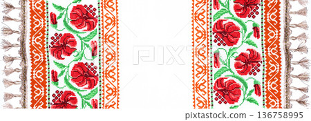 Ukrainian embroidery, folk arts and crafts 136758995