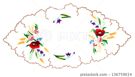 Ukrainian embroidery, folk arts and crafts Ukrainian embroidery, folk arts and crafts 136759014