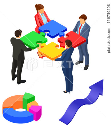 Partnership, Teamwork Business Mans and Womans 136759208