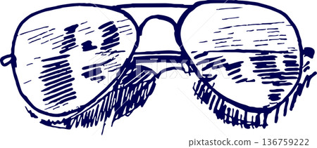 Hand drawn illustration sketch sunglasses Hand drawn illustration sketch sunglasses 136759222