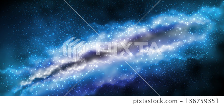Sky galaxy cloud nebula stars dark night universe milky way cosmos vector 136759351