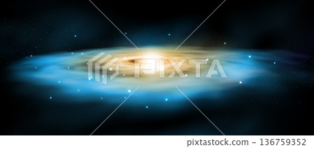 Sky galaxy cloud nebula stars dark night universe milky way cosmos vector 136759352