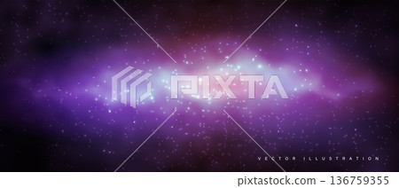 Sky galaxy cloud nebula stars dark night universe milky way cosmos vector 136759355