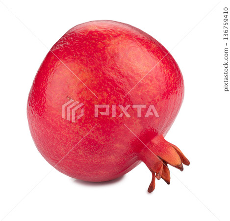Ripe pomegranate fruit isolated on white background Ripe pomegranate fruit isolated on white background 136759410