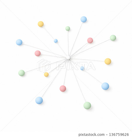 集中式網路背景,3D插圖,連結與協作,抽象,方形,留白,白色背景 集中式網路背景,3D插圖,連結與協作,抽象,方形,留白,白色背景 136759626