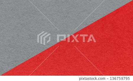 Gray paper texture two color background with red diagonal split and copy space for template, banner, presentation 136759795