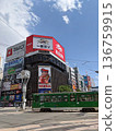 Susukino signs and a running train 136759915