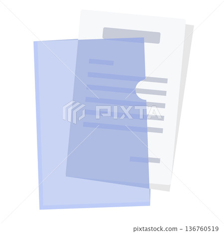 圖中所示為裝有檔案的半透明透明資料夾。 136760519