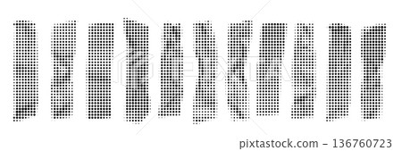 Dot tape icon set, halftone scotch, gradient adhesive tape pieces collection Dot tape icon set, halftone scotch, gradient adhesive tape pieces collection 136760723