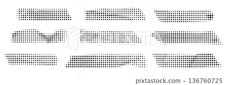 Dot tape icon set, halftone scotch, gradient adhesive tape pieces collection Dot tape icon set, halftone scotch, gradient adhesive tape pieces collection 136760725