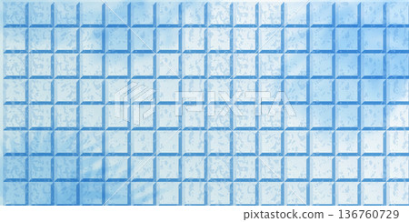Blue bathroom tile wall background. ceramic kitchen floor, square mosaic 3d pattern Blue bathroom tile wall background. ceramic kitchen floor, square mosaic 3d pattern 136760729