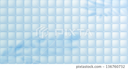 Blue bathroom tile wall background. ceramic kitchen floor, square mosaic 3d pattern Blue bathroom tile wall background. ceramic kitchen floor, square mosaic 3d pattern 136760732