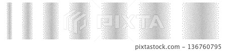 Half tone gradient pattern, halftone dot borders Half tone gradient pattern, halftone dot borders 136760795