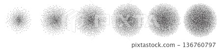 Halftone circle dot pattern, round stipple y2k gradient Halftone circle dot pattern, round stipple y2k gradient 136760797