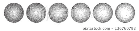 Halftone circle dot pattern, round stipple y2k gradient Halftone circle dot pattern, round stipple y2k gradient 136760798